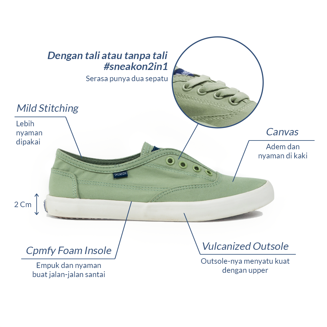 Sneakon 2in1 Classic Sage - Women