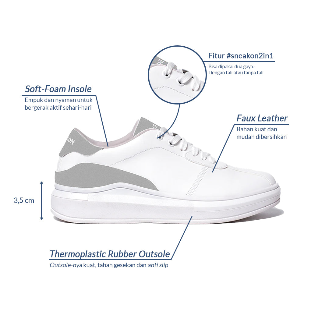 CS - Sneakon 2in1 Ultra WhiteGrey - Women