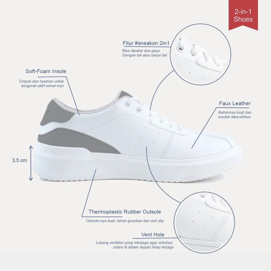 CS - Sneakon 2in1 Ultra WhiteGrey - Men