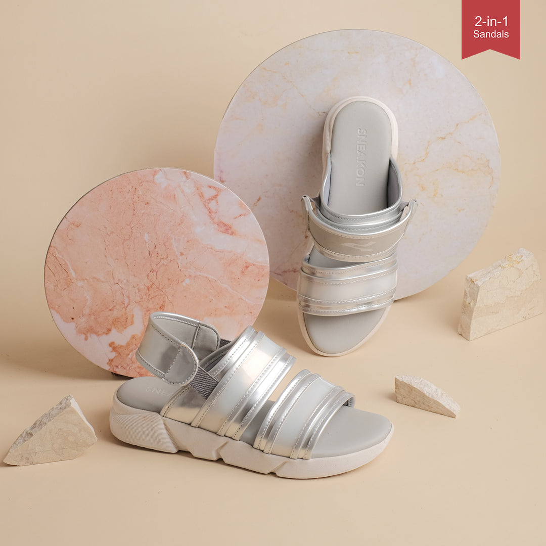 Sneakon 2in1 Fond Sandal SilverStone- Women
