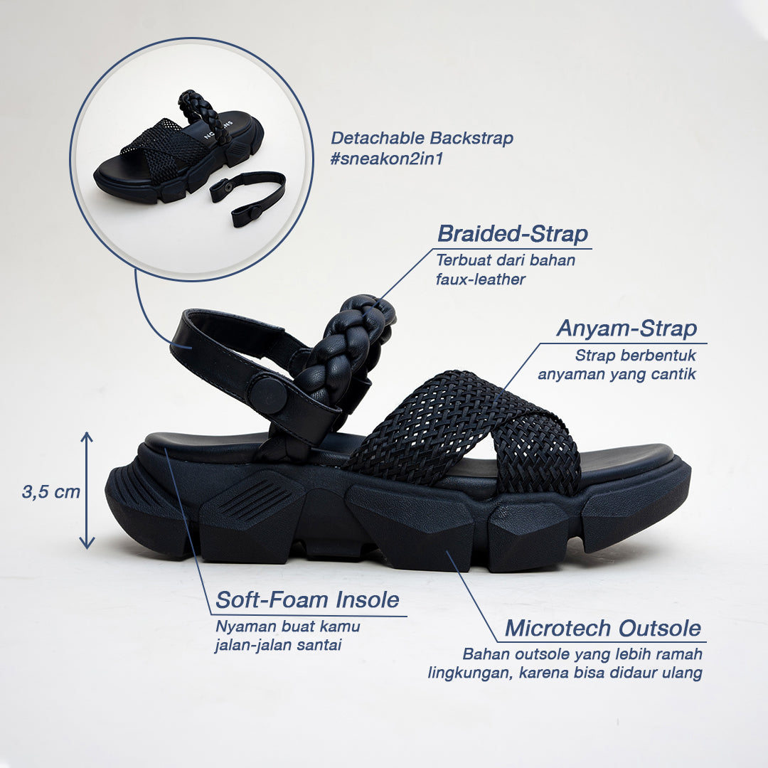 Sneakon 2in1 Vogue Sandal Black - Women