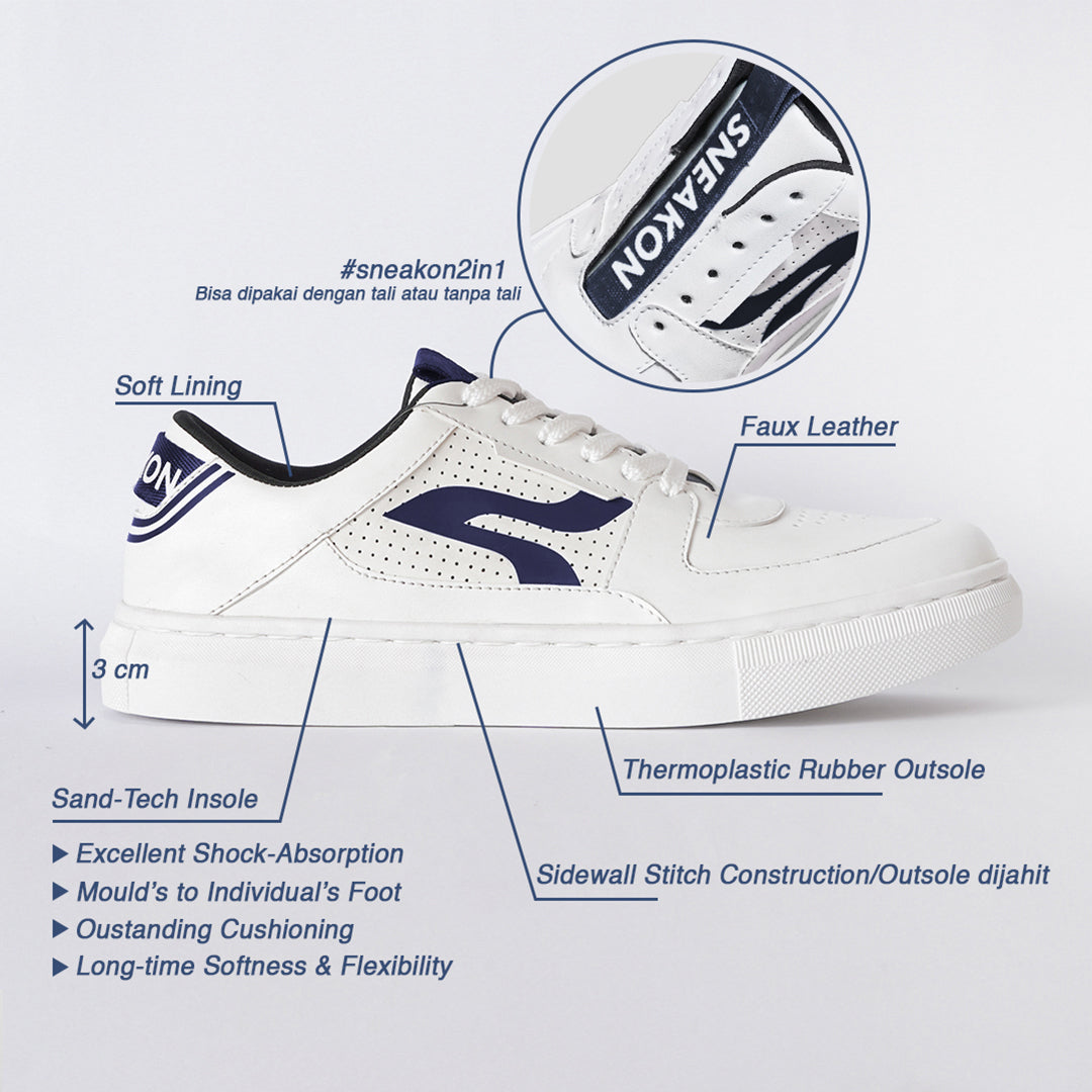 Sneakon 2in1 Luminous Whitenavy - Men