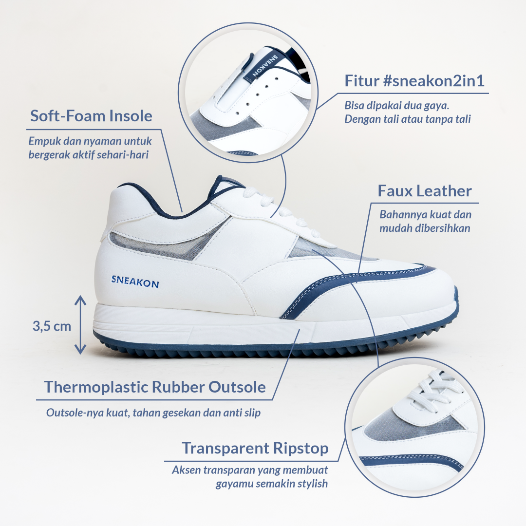 Sneakon 2in1 Marvy WhiteNavy - Women