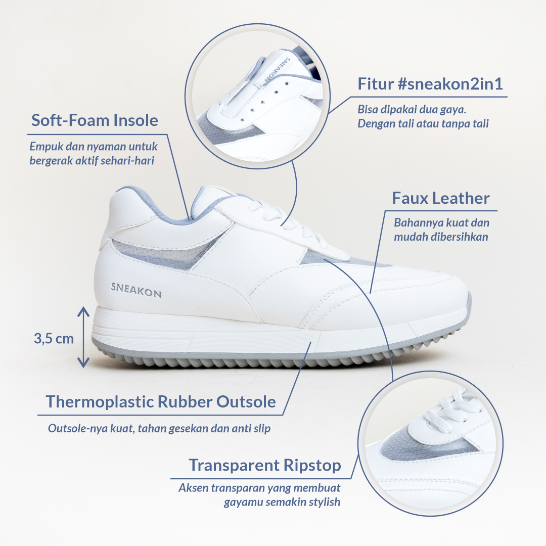 Sneakon 2in1 Marvy White - Women