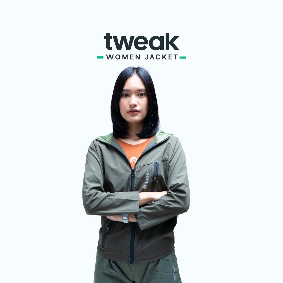 TWEAK  Training Hoodie Jacket Olive - Women