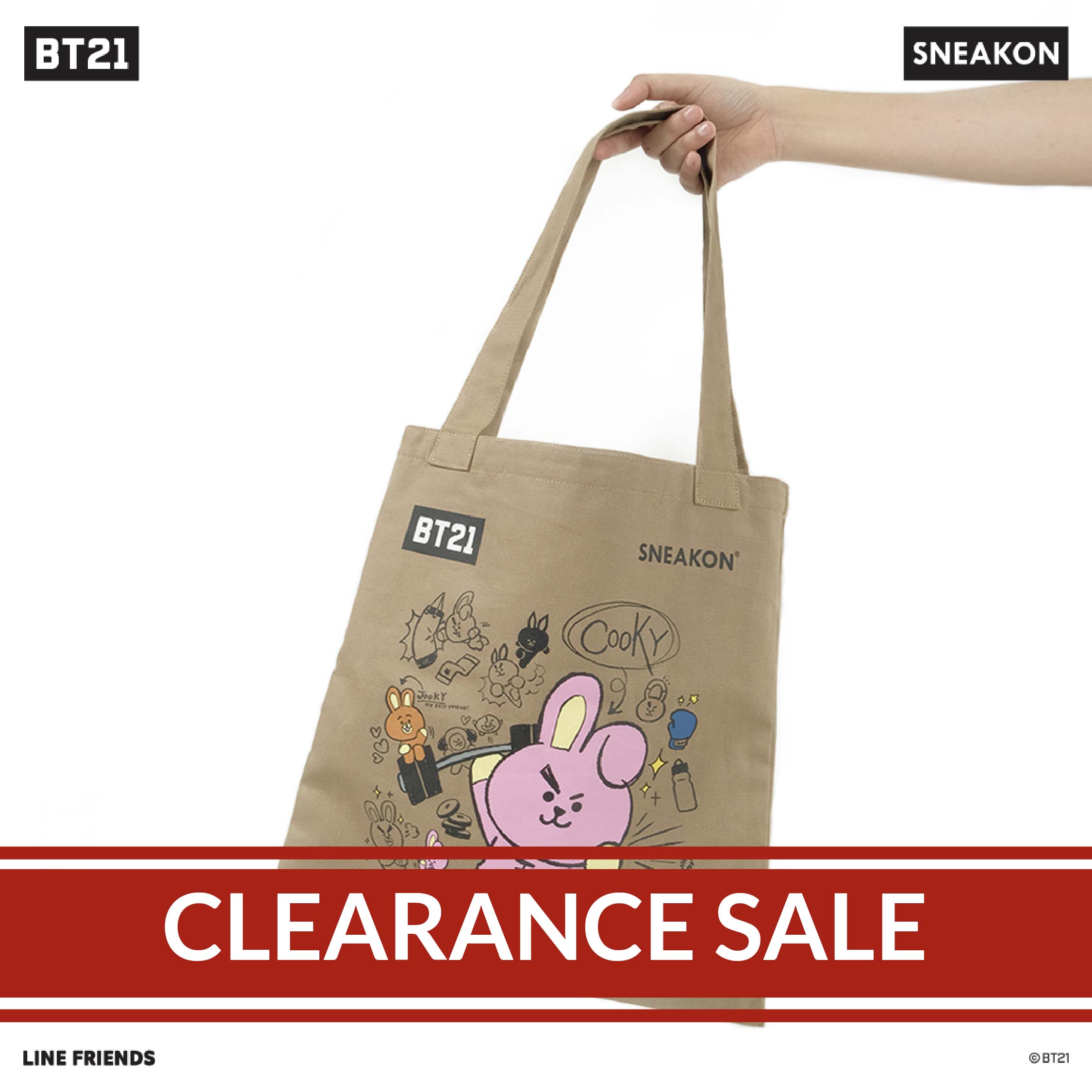 Sneakon BT21 Doodle Totebag - COOKY