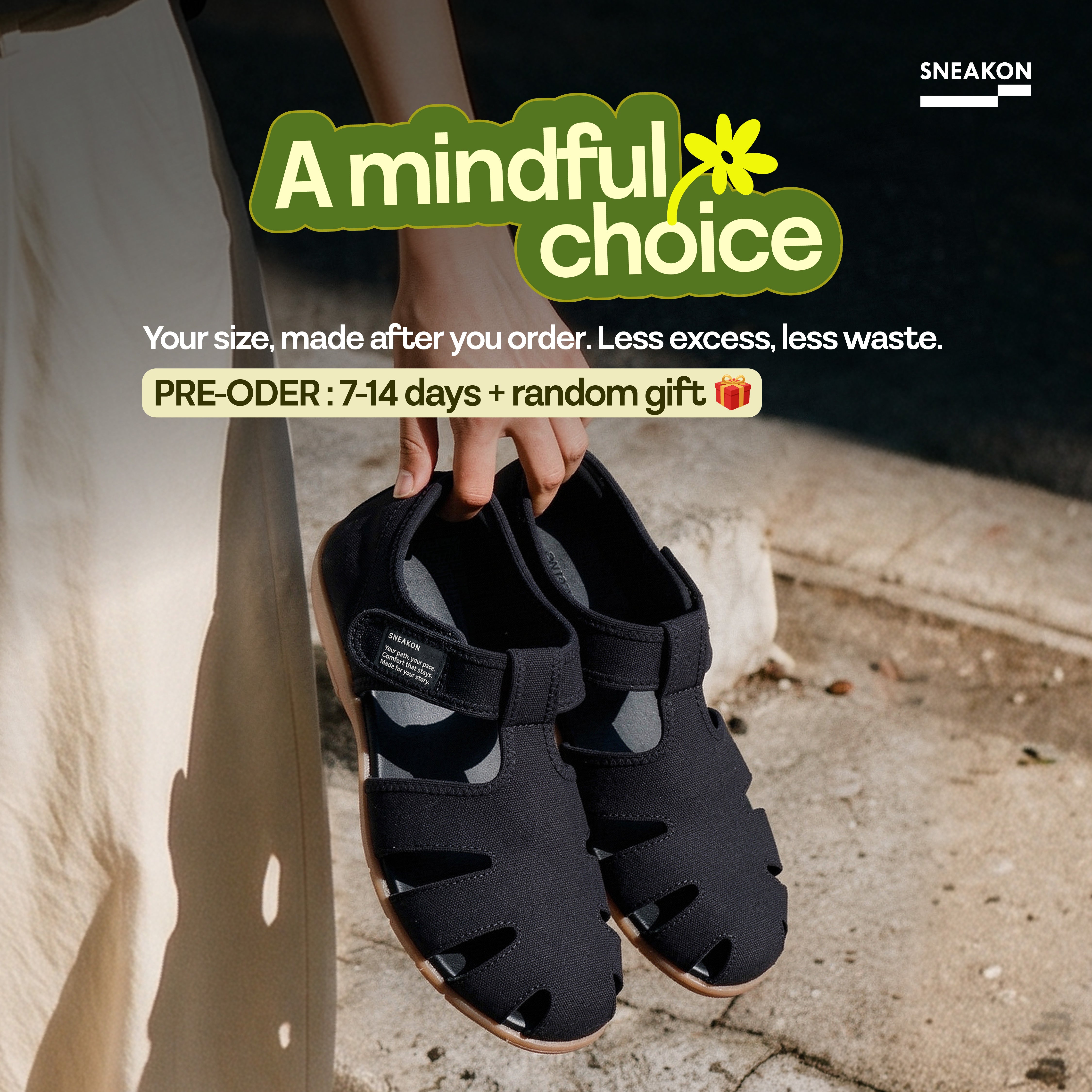 [Mindful Choice PO] Sneakon Laras Hitam - Women